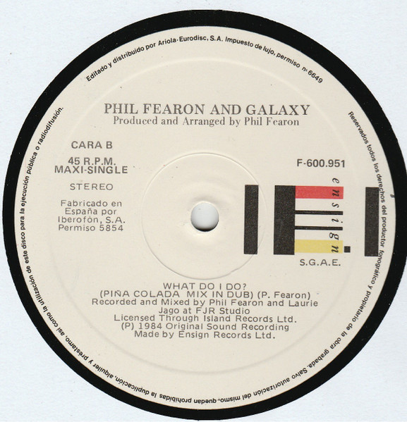Phil Fearon & Galaxy - What Do I Do? (Special Remix) | Ensign (F-600.951) - 4