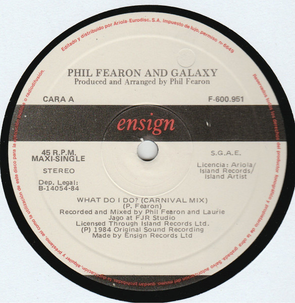 Phil Fearon & Galaxy - What Do I Do? (Special Remix) | Ensign (F-600.951) - 3