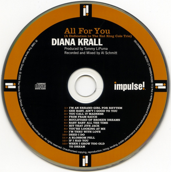 Diana Krall - All For You (A Dedication To The Nat King Cole Trio) | Impulse! (0602498840160) - 3 Diana Krall - All For You (A Dedication To The Nat King Cole Trio) | Impulse! (0602498840160) - 3