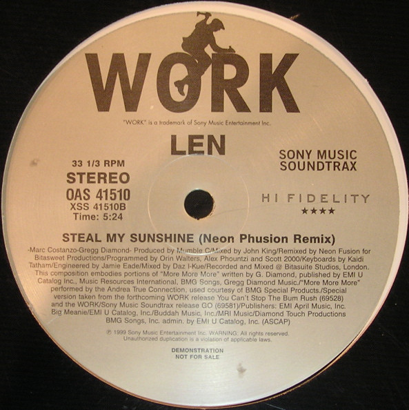 Len - Steal My Sunshine (Remixes) | Work (OAS 41510) - 2