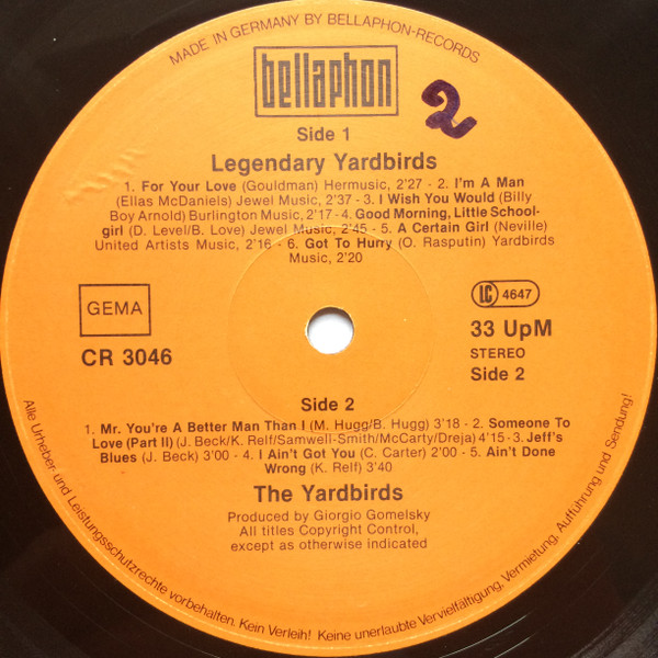 The Yardbirds - Legendary Yardbirds | Charly Records (CR 3046) - 4