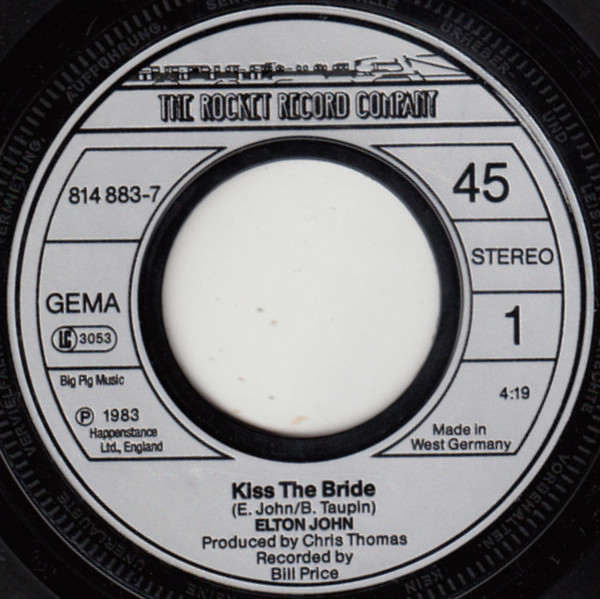Elton John - Kiss The Bride | The Rocket Record Company (814 883-7) - 3 Elton John - Kiss The Bride | The Rocket Record Company (814 883-7) - 3
