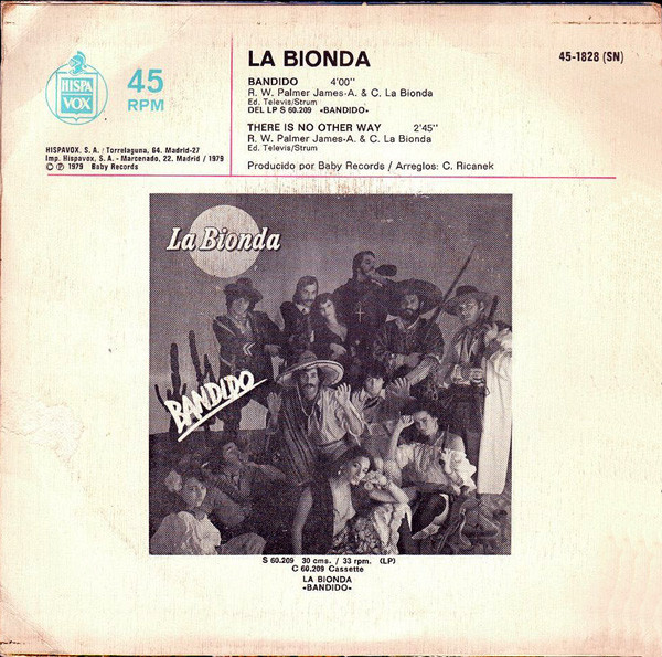 La Bionda - Bandido | Hispavox (45-1828) - 2