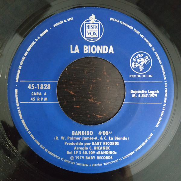 La Bionda - Bandido | Hispavox (45-1828) - 3