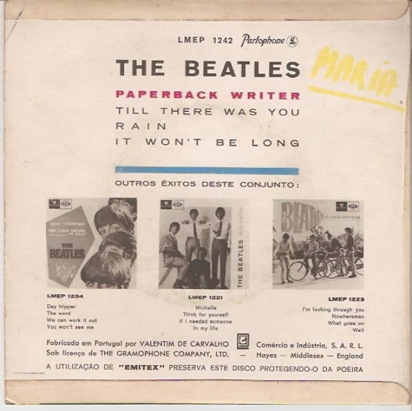 The Beatles - Paperback Writer | Parlophone (LMEP 1242) - 2