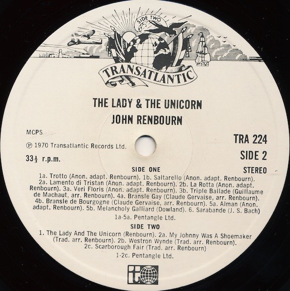 John Renbourn - The Lady And The Unicorn | Transatlantic Records (TRA 224) - 3