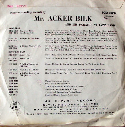 Acker Bilk And His Paramount Jazz Band - Gotta See Baby Tonight / If You Were The Only Girl In The World | Columbia (SCD 2176) - 2