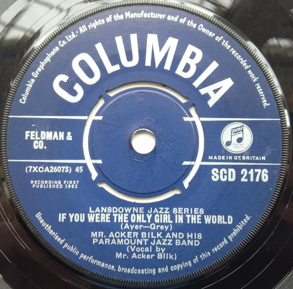 Acker Bilk And His Paramount Jazz Band - Gotta See Baby Tonight / If You Were The Only Girl In The World | Columbia (SCD 2176) - 4