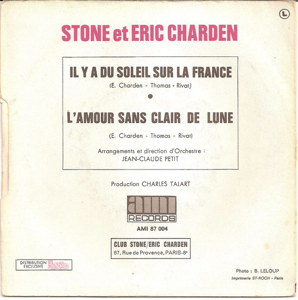 Stone Et Eric Charden - Il Y A Du Soleil Sur La France | AMI Records (87 004) - 2