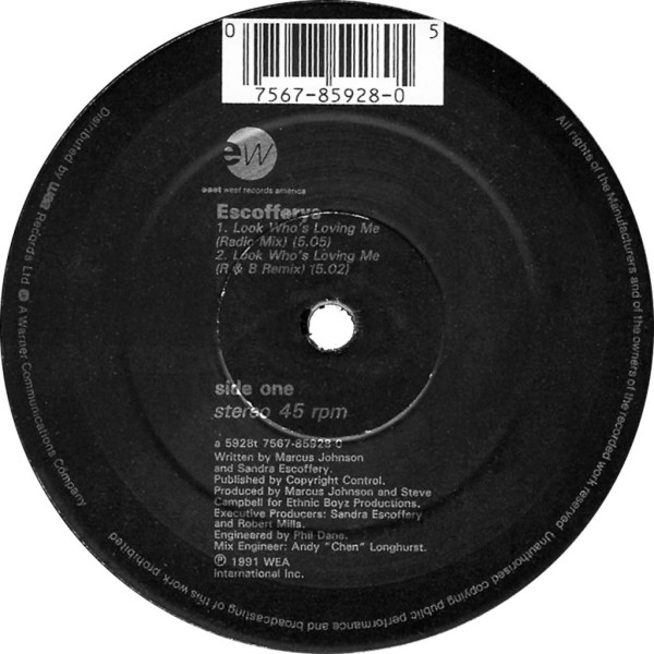 The Escoffery's - Look Who's Loving Me | EastWest Records America (A5928T) - 3