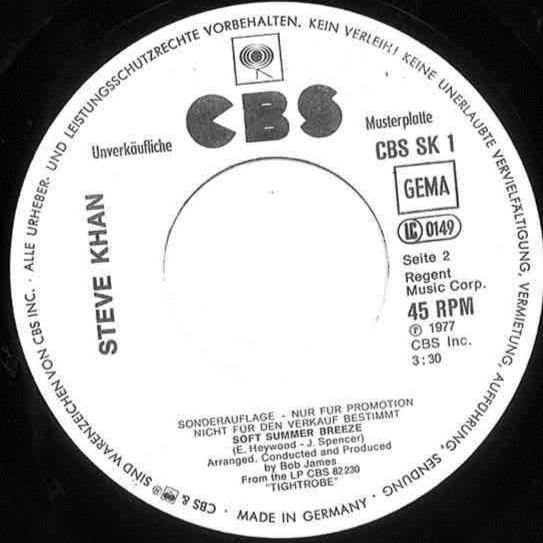 Steve Khan - Darlin' Darlin' Baby (Sweet, Tender, Love) | CBS (CBS SK 1) - 3