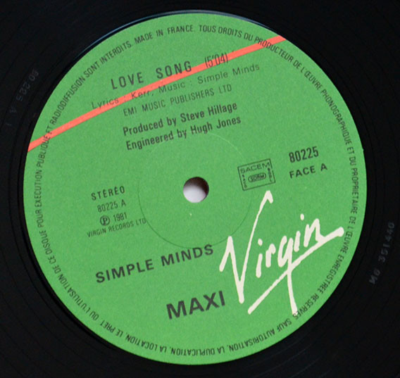 Simple Minds - Love Song | Virgin (80 225) - 3