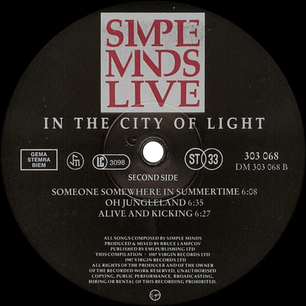 Simple Minds - Live In The City Of Light | Virgin (303 067 420) - 3 Simple Minds - Live In The City Of Light | Virgin (303 067 420) - 3