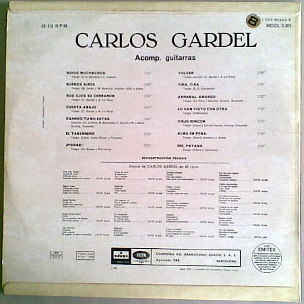 Carlos Gardel - Carlos Gardel | Odeon (MOCL 5.301) - 2 Carlos Gardel - Carlos Gardel | Odeon (MOCL 5.301) - 2
