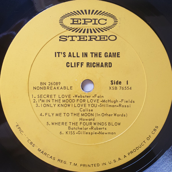 Cliff Richard - It's All In The Game | Epic (BN 26089) - 3 Cliff Richard - It's All In The Game | Epic (BN 26089) - 3