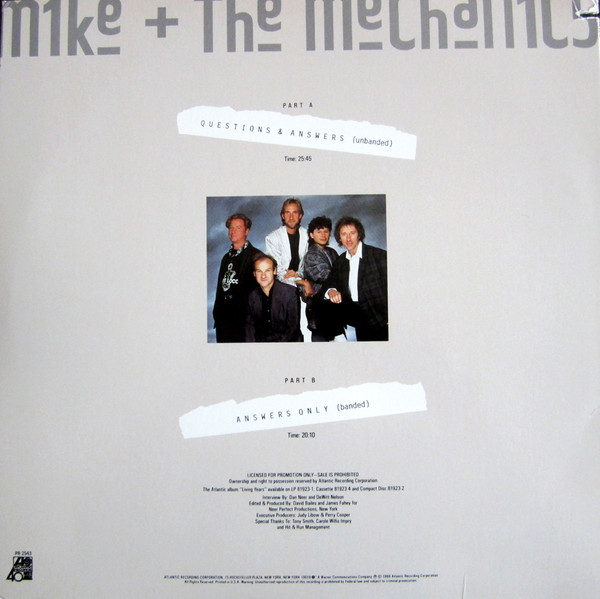 Mike & The Mechanics - Mike On Mike II - Exclusive Candid Interview | Atlantic (PR 2543) - 2