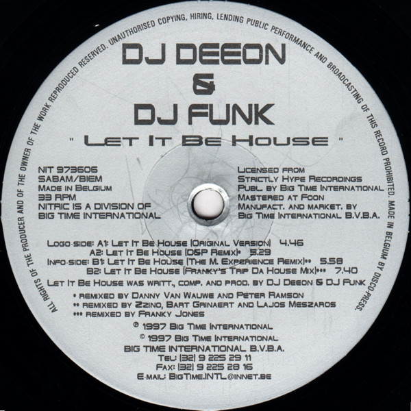 DJ Deeon & DJ Funk - Let It Be House | Nitric (NIT 973606) - 2