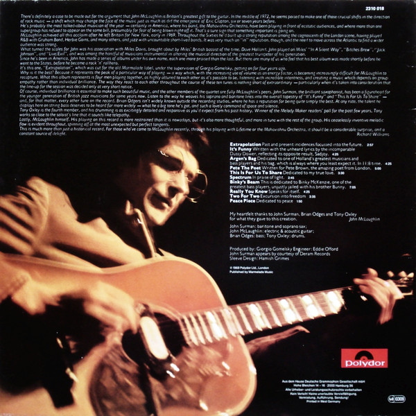 John McLaughlin - Extrapolation | Polydor (2310 018) - 3