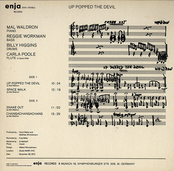Mal Waldron - Up Popped The Devil | Enja Records (2034) - 2 Mal Waldron - Up Popped The Devil | Enja Records (2034) - 2