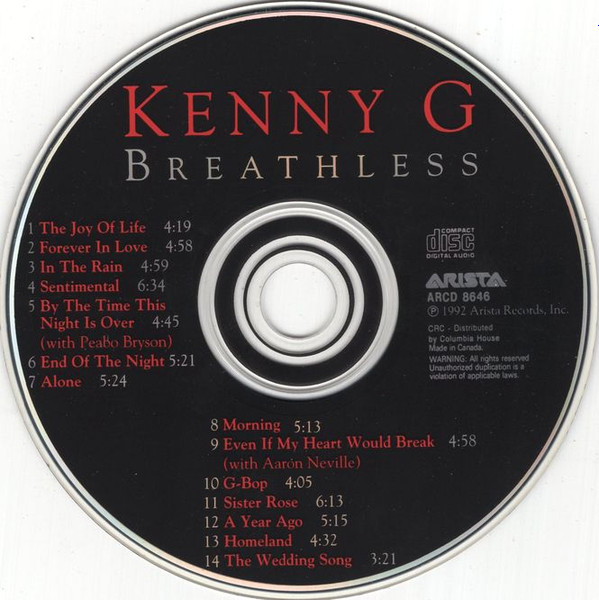 Kenny G - Breathless | Arista (ARCD 8646) - 3