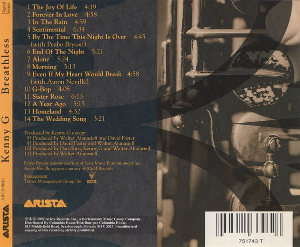 Kenny G - Breathless | Arista (ARCD 8646) - 2