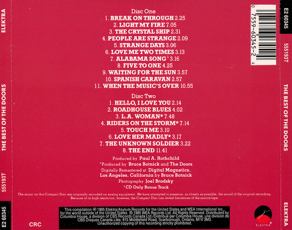The Doors - The Best Of The Doors | Elektra (E2 60345) - 2 The Doors - The Best Of The Doors | Elektra (E2 60345) - 2