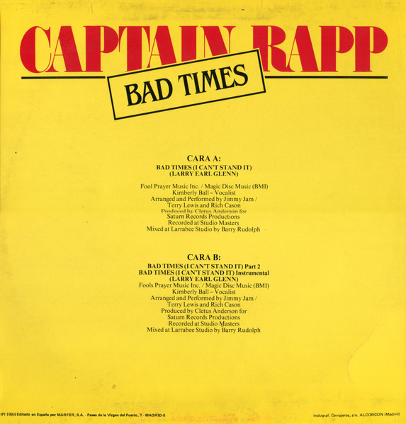 Captain Rapp - Bad Times (I Can't Stand It) | Becket Records (M.45.510/20 393) - 2 Captain Rapp - Bad Times (I Can't Stand It) | Becket Records (M.45.510/20 393) - 2