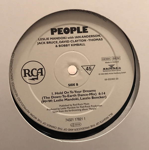 People - Hold On To Your Dreams | RCA (74321 17821 1) - main