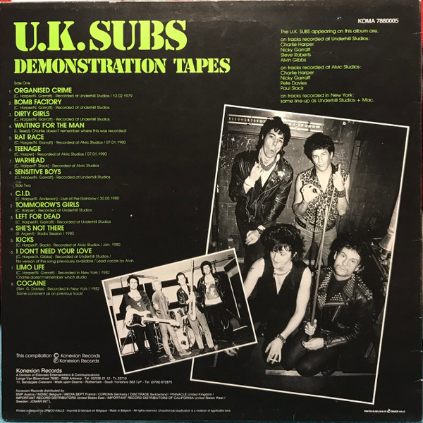 UK Subs - Demonstration Tapes | Konexion (KOMA 78.80.05) - 2