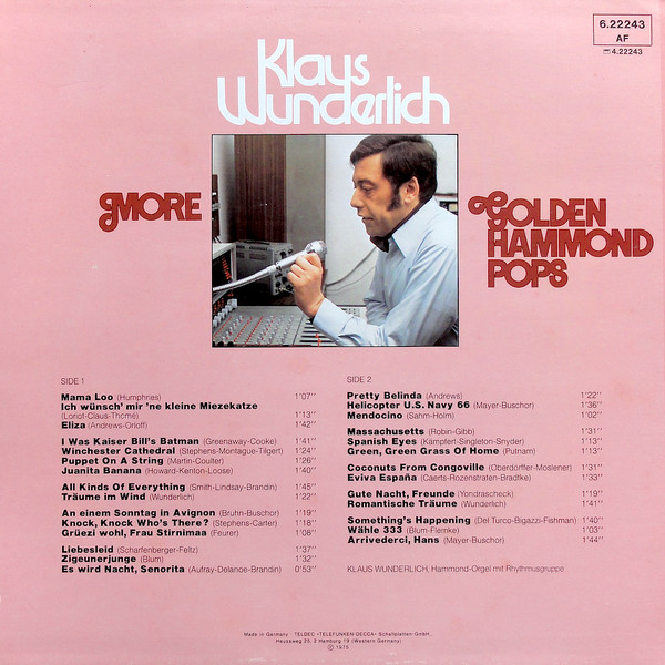 Klaus Wunderlich - More Golden Hammond Pops | Telefunken (6.22243)