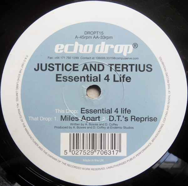 Justice And Tertius - Essential 4 Life | Echo Drop (DROPT15)