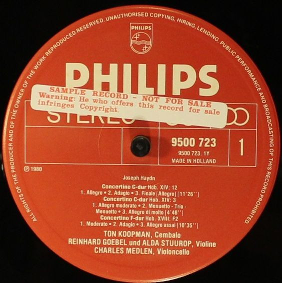 Joseph Haydn , Ton Koopman , Reinhard Goebel , Alda Stuurop , Charles Medlam - Concertini & Divertimenti Vol. = Folge I Hob. XIV: 3, 4, 8, 9 & 12/ Hob. XVIII: F2 | Philips (9500 723) - 4