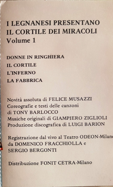 I Legnanesi - I Legnanesi Presentano Il Cortile Dei Miracoli Vol. 1 | Centotre (CNK 27007) - 3