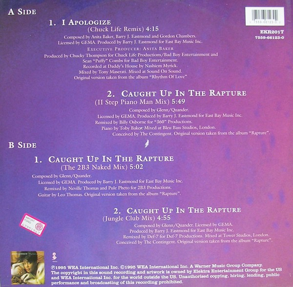 Anita Baker - I Apologize | Elektra (EKR201T) - 2