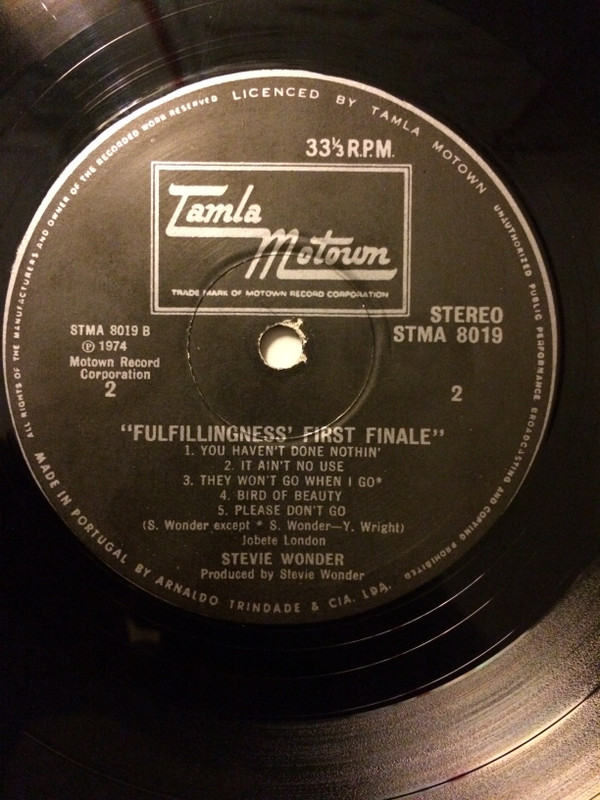 Stevie Wonder - Fulfillingness' First Finale | Tamla (STMA 8019) - 3