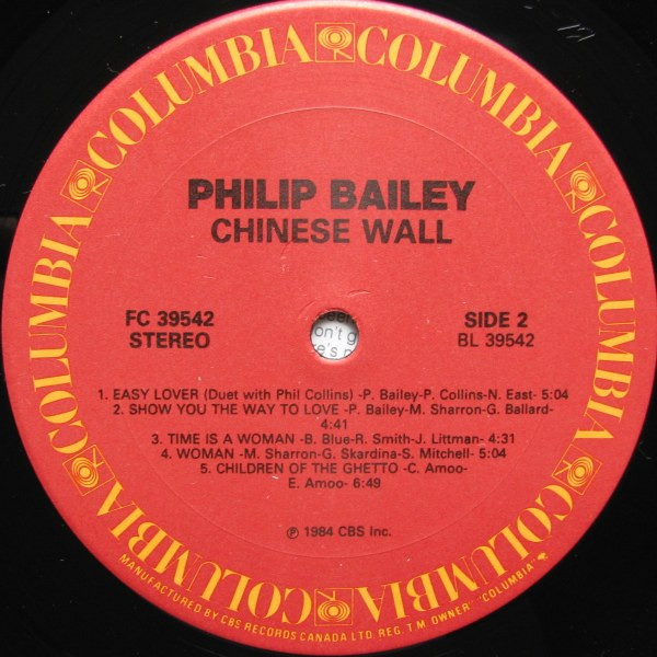 Philip Bailey - Chinese Wall | Columbia (FC 39542) - 2 Philip Bailey - Chinese Wall | Columbia (FC 39542) - 2