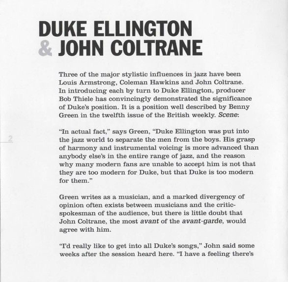 Duke Ellington & John Coltrane - Duke Ellington & John Coltrane | Impulse! (IMP 11662) - 4 Duke Ellington & John Coltrane - Duke Ellington & John Coltrane | Impulse! (IMP 11662) - 4