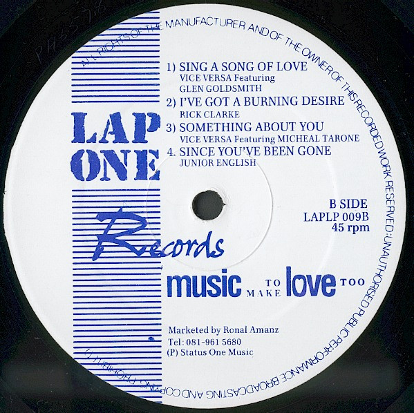 Various - Music To Make Love To - Volume 1 | Lap One Records (LAPLP 009) - 4 Various - Music To Make Love To - Volume 1 | Lap One Records (LAPLP 009) - 4