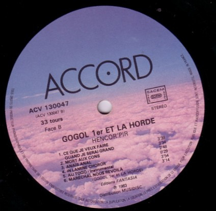 Gogol Premier Et La Horde - Hencor' Pir [Vinyl] | Accord (ACV 130047) - 4