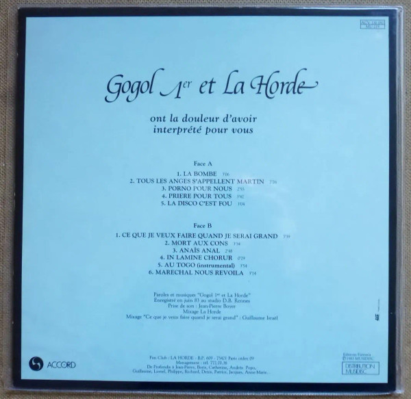 Gogol Premier Et La Horde - Hencor' Pir [Vinyl] | Accord (ACV 130047) - 2