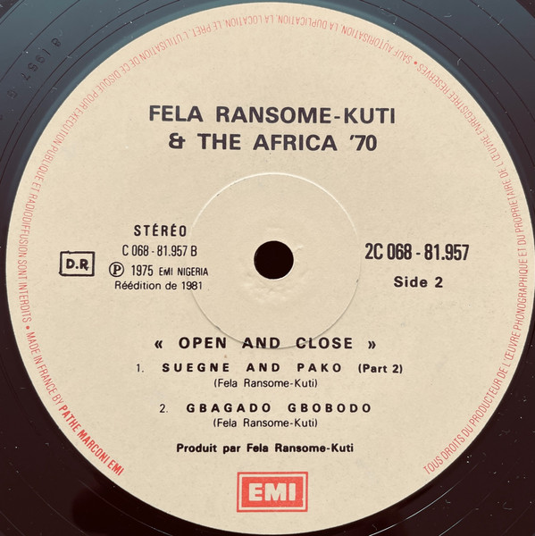 Fela Kuti & Africa 70 - Open & Close | EMI (2C 068-81.957) - 4