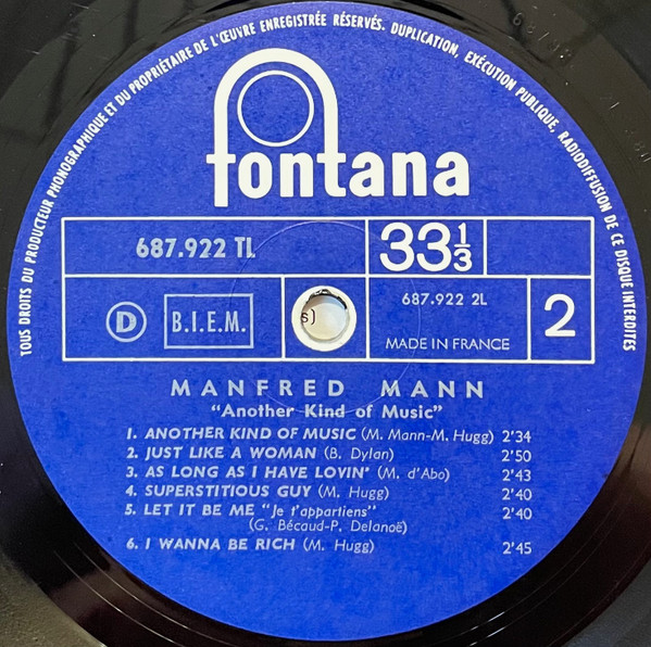 Manfred Mann - Semi-Detached, Suburban Mr James, Just Like A Woman | Fontana (687 922 L) - 3 Manfred Mann - Semi-Detached, Suburban Mr James, Just Like A Woman | Fontana (687 922 L) - 3