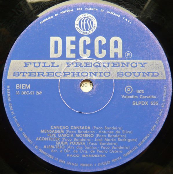Paco Bandeira - À Procura De Amigos | Decca (SLPDX 535) - 4
