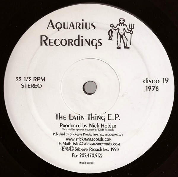 Nick Holder - The Latin Thing E.P. | Aquarius Recordings (disco 19) - main