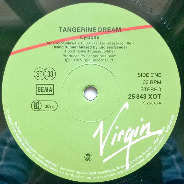 Tangerine Dream - Cyclone | Virgin (25 843 XOT) - 2