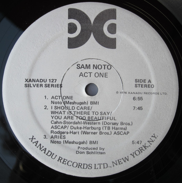 Sam Noto - Act One [Vinyl] | Xanadu Records (Xanadu 127) - 3