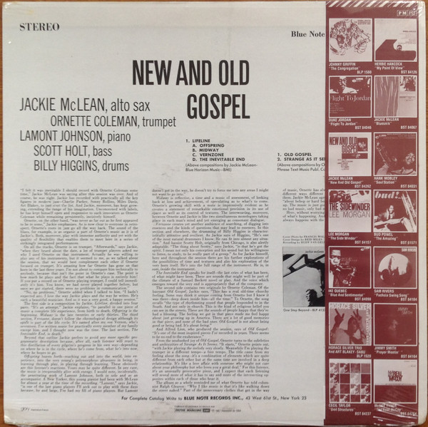 Jackie McLean - New And Old Gospel | Blue Note (BST 84262) - 3