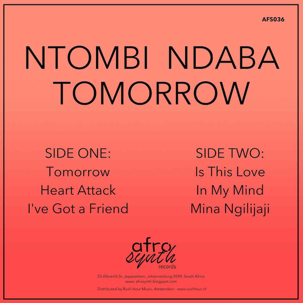 Ntombi Ndaba - Tomorrow | Afrosynth Records (AFS036) - 2 Ntombi Ndaba - Tomorrow | Afrosynth Records (AFS036) - 2