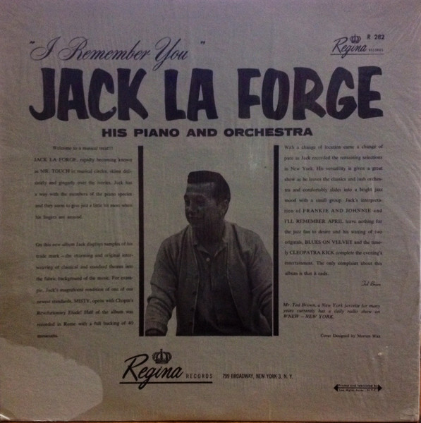 Jack La Forge, His Piano & Orchestra - I Remember You | Regina Records (R 282) - 2