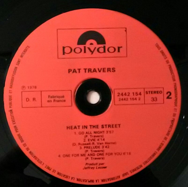 Pat Travers Band - Heat In The Street | Polydor (2442 154) - 4
